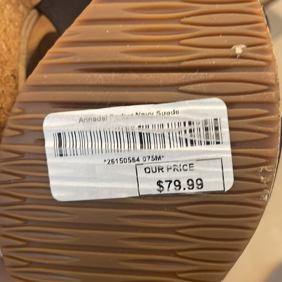 Clarks Annadel Navy Suede Wedge Sandal (New, 7.5) - Picture 4 of 4